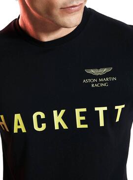 T-Shirt Hackett Aston Martin Nero Uomo