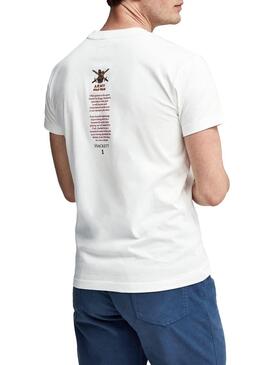 T-Shirt Hackett Army Bianco Uomo