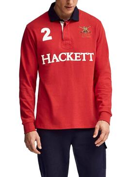 Polo Hackett Rugby Rosso Uomo
