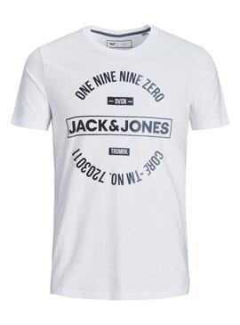 T-Shirt Jack and Jones Comick Bianco Uomo