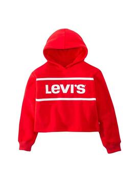 Felpe Levis Cropped Rosso Bambina