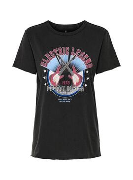 T-Shirt Only Lucy Punk Black Donna