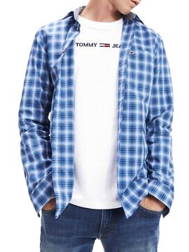 Camicia Tommy Jeans Essential Check Blu Uomo