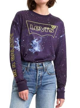 T-Shirt Levis Star Wars Galaxy Viola per Donna