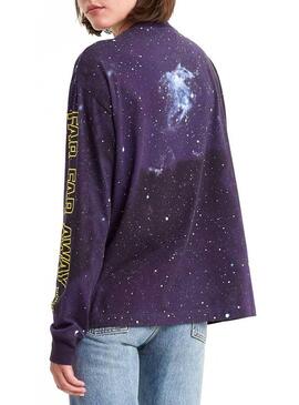 T-Shirt Levis Star Wars Galaxy Viola per Donna