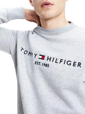Felpe Tommy Hilfiger Logo Grigio Per Uomo