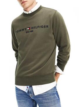 Felpe Tommy Hilfiger Logo Verde Per Uomo