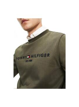 Felpe Tommy Hilfiger Logo Verde Per Uomo