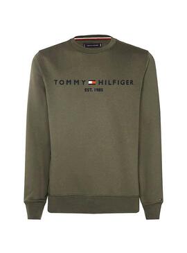 Felpe Tommy Hilfiger Logo Verde Per Uomo