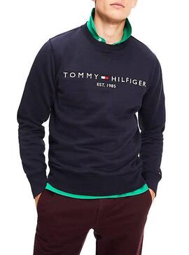 Felpe Tommy Hilfiger Marine Logo per Uomo