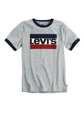 T-Shirt Levis Heather Grigio Bambino
