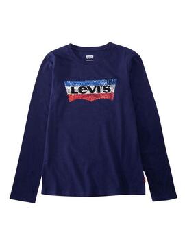 T-Shirt Levis Metallico Blu Navy Bambino