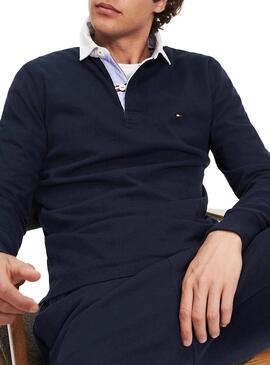 Tommy Hilfiger Iconic Rugby Navy Polo Uomo