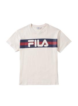 T-Shirt Fila Azrielle Beige per Donna