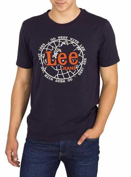 T-Shirt Lee World Tee Marino Uomo
