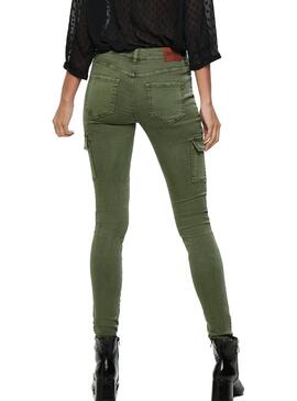Only Pantaloni Cece Verde Donna 