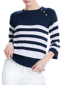 Pullover Only Mila Stripe Blu