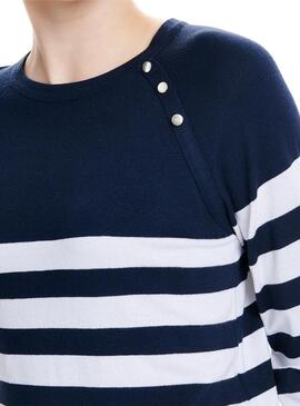 Pullover Only Mila Stripe Blu