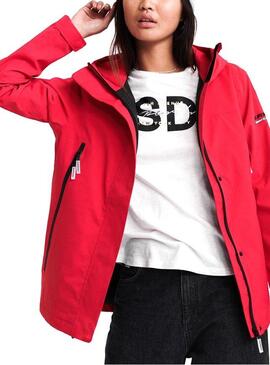 Giacca Superdry Alvia Waterproof Rosso Donna