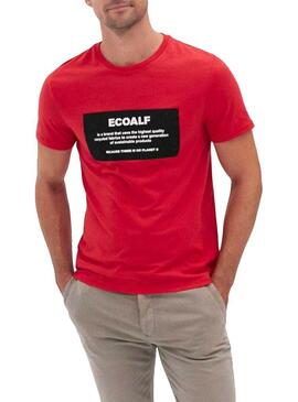 T-Shirt Ecoalf Natal Label Rosso Per Uomo
