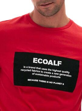 T-Shirt Ecoalf Natal Label Rosso Per Uomo
