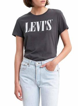 T-Shirt Levis 90S Serif Black Donna