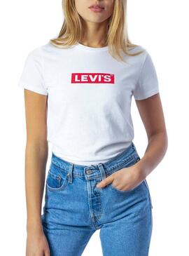 T-Shirt Levis Box Tab Bianco Donna
