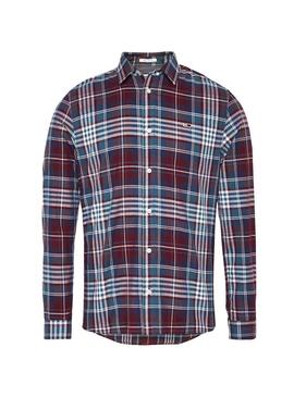 Camicia Tommy Jeans Essential Brushed Rosso Uomo