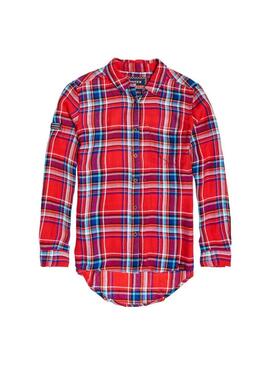 Camicia Superdry Anneka Check Rosso Donna