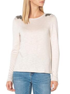 T-Shirt Only Silvia Beige per Donna