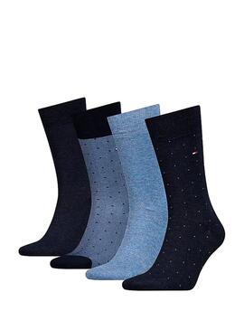 Scatola di calzini Tommy Hilfiger Dots Blu Uomo