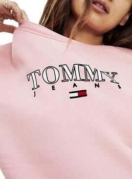 Felpe Tommy Jeans Essential Logo rosa Donna