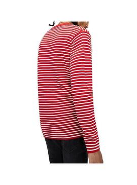 Maglia Tommy Jeans Essential Stripe Rosso Uomo