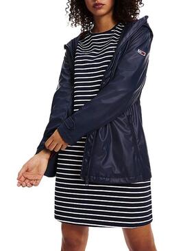 Impermeabile Tommy Jeans Tape Detail Navy Donna
