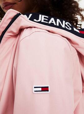 Impermeabile Tommy Jeans Tape Detail Rosa Donna