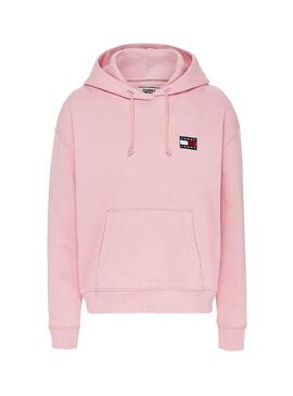 Felpe Tommy Jeans Badge Hoodie Rosa Donna