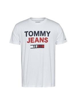 T-Shirt Tommy Jeans 1985 Logo Bianco Uomo