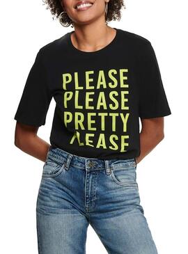 T-Shirt Only Mary Boxy Black Per Donna