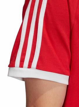 T-Shirt Adidas 3 Stripes Rosso Per Uomo
