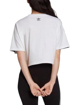 T-Shirt Logo Adidas Bianco per Donna