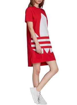 Abito Adidas Logo Rosso per Donna