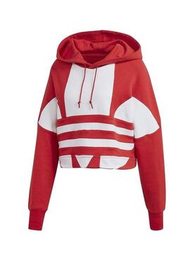 Felpe Logo Adidas Rosso per Donna