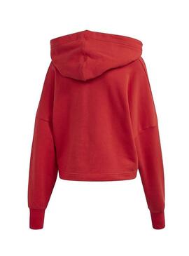 Felpe Logo Adidas Rosso per Donna