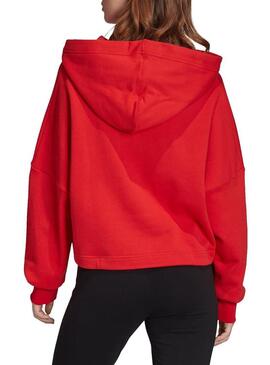 Felpe Logo Adidas Rosso per Donna