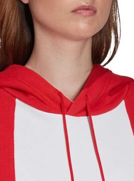 Felpe Logo Adidas Rosso per Donna