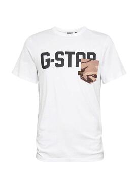 T-Shirt G-Star Pocket Bianco Per Uomo