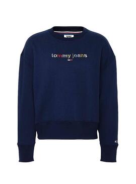 Felpe Tommy Jeans Logo multicolore per Donna