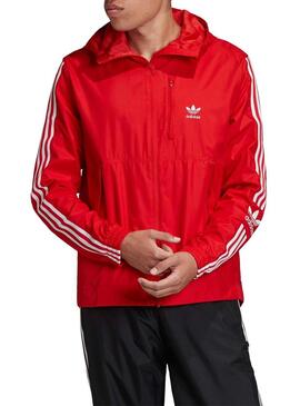 Giacca a vento Adidas Lock Rosso per Uomo