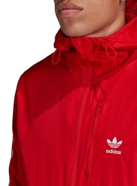 Giacca a vento Adidas Lock Rosso per Uomo