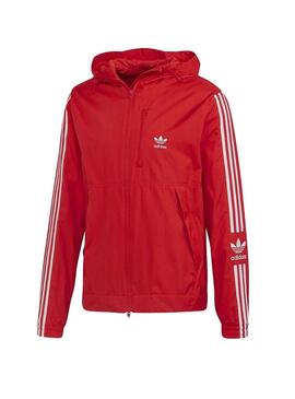 Giacca a vento Adidas Lock Rosso per Uomo